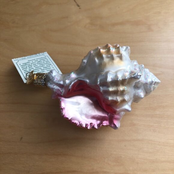 Old World Christmas Glass Ornament Mexican Seashell 12177 Summer Beach Theme NEW - Picture 2 of 5